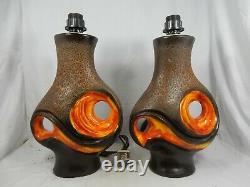 1 Paar / set of two Walter Gerhards 70´s Design Fat Lava Lampen / lamp bases