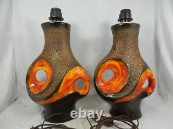 1 Paar / set of two Walter Gerhards 70´s Design Fat Lava Lampen / lamp bases