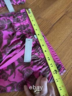 184 J. Crew Collection Silk Twill Lion Print Shirt & Pants Set NWT 2 Fuchsia
