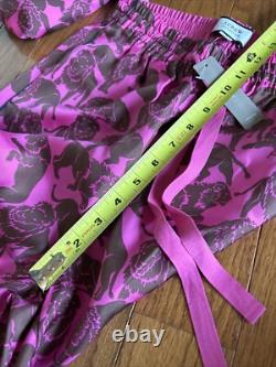 184 J. Crew Collection Silk Twill Lion Print Shirt & Pants Set NWT 2 Fuchsia