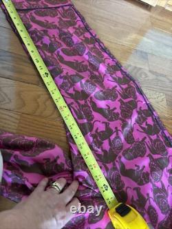 184 J. Crew Collection Silk Twill Lion Print Shirt & Pants Set NWT 2 Fuchsia