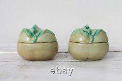 1940s Chinese Porcelain Set Of Two Peach-Shaped Boxes