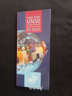 1986 to 1996 £2 The Full Set of Royal Mint Packs Set of 7 Old Pre-1997 BU Coins