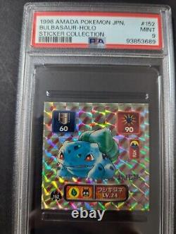 1996 Amada Pokemon Japanese #152 Bulbasaur-holo Sticker Collection Psa9