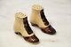 19th Century, Victorian Set Of Two Toothpick Holder Depicting Woman Shoes
