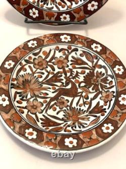 2 Ikaros Rhodes Greece Hangable Decorative Plates VTG MCM Hand Painted Signed