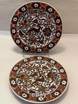2 Ikaros Rhodes Greece Hangable Decorative Plates VTG MCM Hand Painted Signed