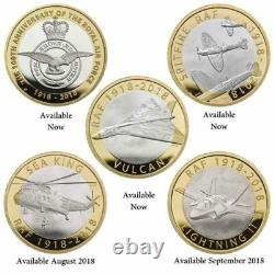 £2 RAF Coin Collection TWO POUNDS SEA KING, LIGHTNING II BRILLIANT UNCIRCULATED