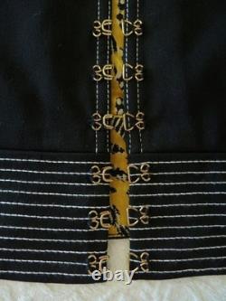 2-pc ST JOHN COLLECTION Black Jacket Artsy Yellow Silk Lining & SJ Button Top 14