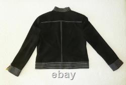 2-pc ST JOHN COLLECTION Black Jacket Artsy Yellow Silk Lining & SJ Button Top 14