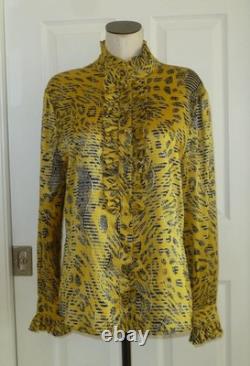 2-pc ST JOHN COLLECTION Black Jacket Artsy Yellow Silk Lining & SJ Button Top 14