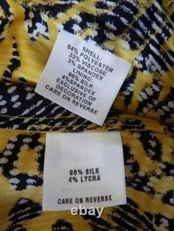 2-pc ST JOHN COLLECTION Black Jacket Artsy Yellow Silk Lining & SJ Button Top 14