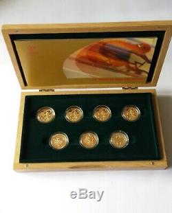 2002 Sporting Gold Collection 7 X £2 Gold Proof Set Two Pounds Double Sovereign