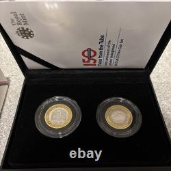 2013 London Underground Two Pound Piedfort Silver Proof 2 Coin Set Collectible