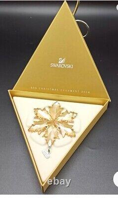 2014 Swarovski Snowflake Ornaments Set Large & Little with a Stand 5063341 Box