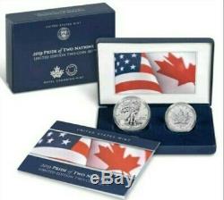 2019 2 X 1 Oz Silver PRIDE OF TWO NATIONS Coin Set