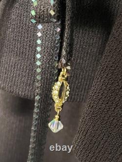 $2100 St. John Collection Marie Gray Sequin Dress Sweater Skirt Set Knit Suit 8