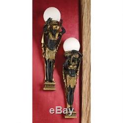 28 Egyptian Royalty Style Illuminated Wall Sculptures Lamp (Set Of Two)