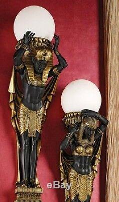 28 Egyptian Royalty Style Illuminated Wall Sculptures Lamp (Set Of Two)