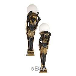 28 Egyptian Royalty Style Illuminated Wall Sculptures Lamp (Set Of Two)