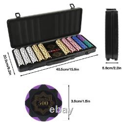 500 Pieces 13.5g Clay Poker Chips Set for Texas Holdem Christmas Gift UK