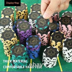 500 Pieces 13.5g Clay Poker Chips Set for Texas Holdem Christmas Gift UK