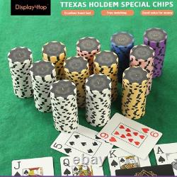 500 Pieces 13.5g Clay Poker Chips Set for Texas Holdem Christmas Gift UK