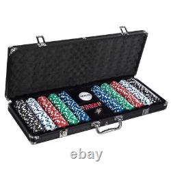 500pc Piece Casino Poker Chip Set Texas Hold'em Professional Card Game & Case