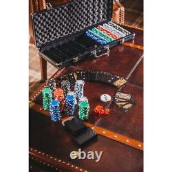 500pc Piece Casino Poker Chip Set Texas Hold'em Professional Card Game & Case