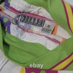 90s Gitano Collections Short Set Women M/S White Multi Vintage Geometric