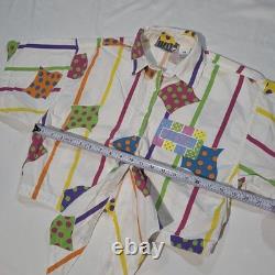 90s Gitano Collections Short Set Women M/S White Multi Vintage Geometric