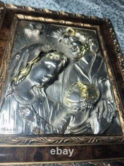 A Set Of Two Madonna and Child Art Creazioni Artische Framed Italian 3D Silver