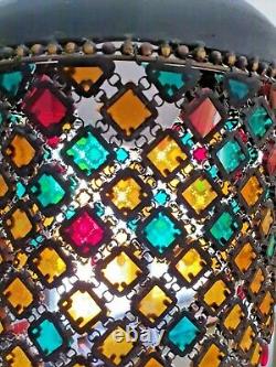 A set of two Tiffany style chain mail pendant lamps
