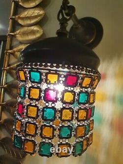 A set of two Tiffany style chain mail sconces