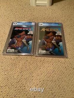 AMERICA #1 TWO BOOK SET BOTH CGC 9.8 1st PRINT & 2nd PRINT AMERICA CHAVEZ SOLO