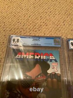 AMERICA #1 TWO BOOK SET BOTH CGC 9.8 1st PRINT & 2nd PRINT AMERICA CHAVEZ SOLO