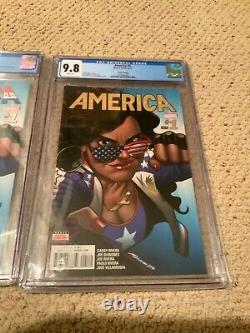 AMERICA #1 TWO BOOK SET BOTH CGC 9.8 1st PRINT & 2nd PRINT AMERICA CHAVEZ SOLO