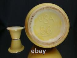 ART DECO! Decanter & 2 Cups ONYX Brush McCoy Matching Set Yellow Antique Sake