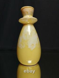 ART DECO! Decanter & 2 Cups ONYX Brush McCoy Matching Set Yellow Antique Sake