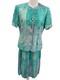 Anne Crimmins Silk Skirt Suit Set Umi Collections Short Sleeve Size 12 Vtg 80s