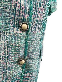 Anne Crimmins Silk Skirt Suit Set Umi Collections Short Sleeve Size 12 Vtg 80s