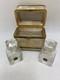 Antique 19c Rimmel Perfume Set Two Glass Bottles In Velvet Travel Case London