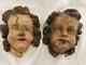 Antique 19th Cherub Angels, Hand Carved Wood, Set Of Two