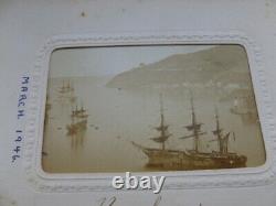 Antique 19th c Sorrento photo album, photos from South France, two hand coloured