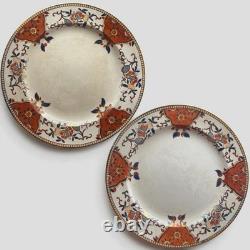 Antique Davenport Longport Imari Dinner Plates Set Of Two 1793-1820