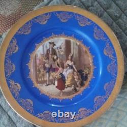 Antique Kuba Porzellan Bavaria Germany Décor Old Vienna Fragonard 24k Plate