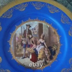 Antique Kuba Porzellan Bavaria Germany Décor Old Vienna Fragonard 24k Plate