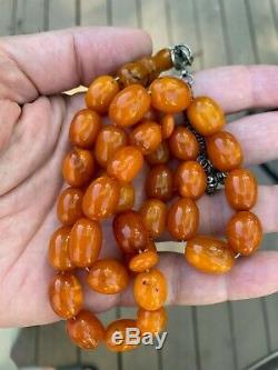 Antique Natural Baltic Amber Islamic Prayer Beads kahraman Two Sets Rare