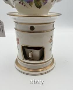 Antique Old Paris Veilleuse Tisaniere Porcelain Tea Warmer Floral Gold French