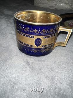 Antique Royal Vienna Beehive Mark Hand Painted Portrait Vintage Cup & Saucer